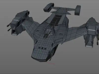 space cruiser Low-poly 3D model