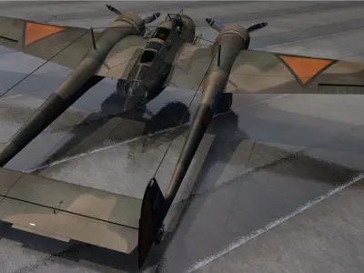 Fokker G-1 Faucher 3D model