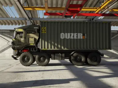 Heavy-Duty 8x8 Off-Road Military Cargo Truck Low-poly 3D model