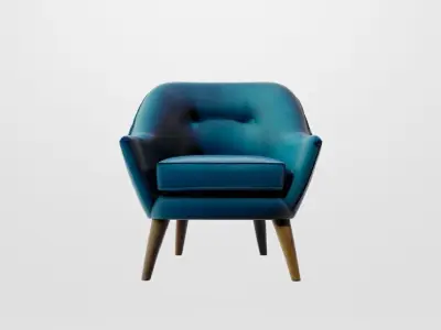 Aqua Arm Chair Free low-poly 3D model