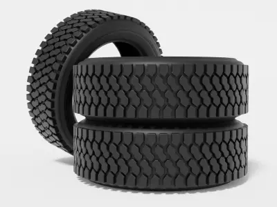 Low poly Lorry Tire Low-poly 3D model