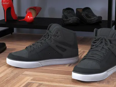 Minimalist Sport Shoes Black 3D model