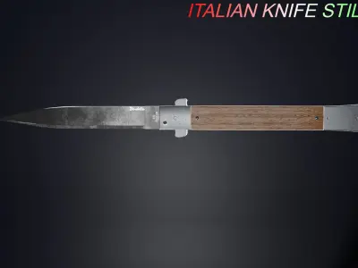 Italian Knife Stiletto Low-poly 3D model
