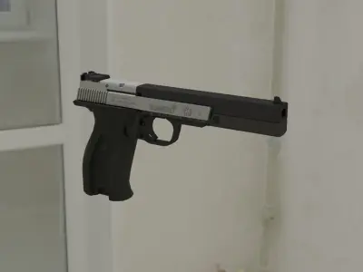 Hammerli X-Esse Long Stylised Low-poly Pistol Low-poly 3D model