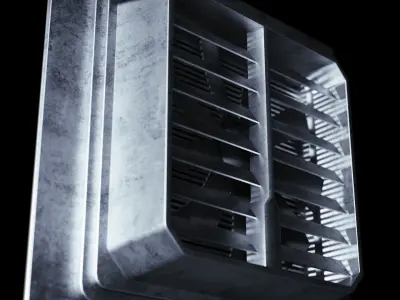 Sci-Fi Metal Ventilation Shaft Low-poly 3D model