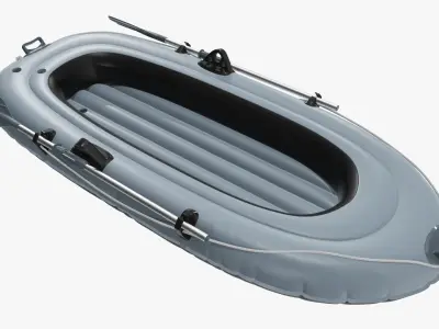 Boat inflatable 01 gray 3D model