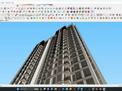 Minimalist commercial building 3D model