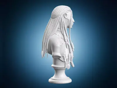 Neytiri Bust Sculpture With Braids 3D print model