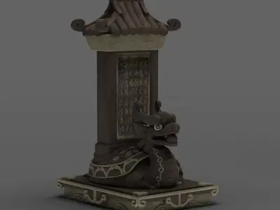 Tombstone tomb cemetery stone inscription 3D model