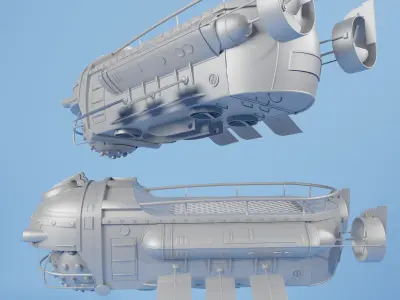  Fast and heavy military reconnaissance submarine 3d model free Free low-poly 3D model