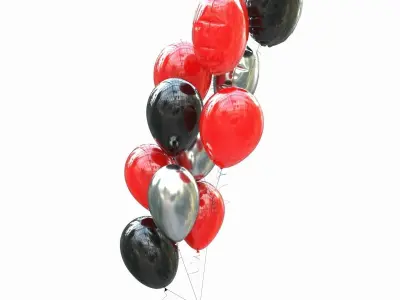 Set helium balloons 3D model