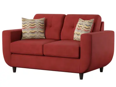 SOFA002 loveseat with pillows Free 3D model
