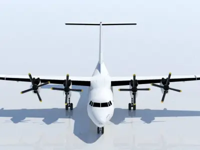 DHC-7 Dash 7 Static low poly model  Low-poly 3D model