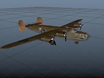 Consolidated B-24 Liberator Aircraft  Low-poly 3D model