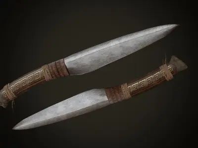 Hunting knife Free low-poly 3D model