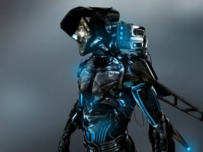 Sci Fi Paratrooper Low-poly 3D model