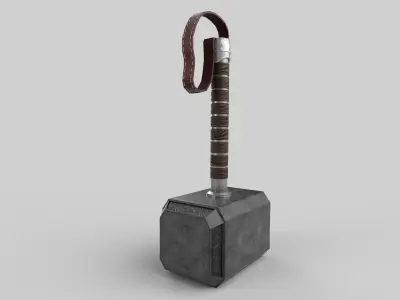 Mjolnir thor hammer with lights Low-poly 3D model