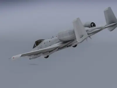 A-10Thunderbolt v2 - fighter jet  Low-poly 3D model