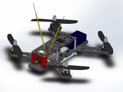 drone with two propellers 3D print model