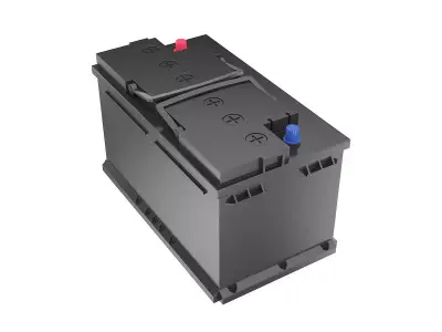 12 Volt Car Battery 3D model