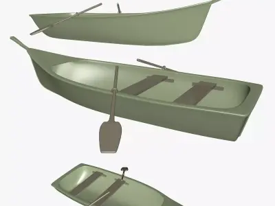 Small Wooden Boat 3D model
