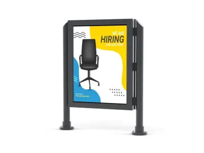 Billboard with chair 3D model