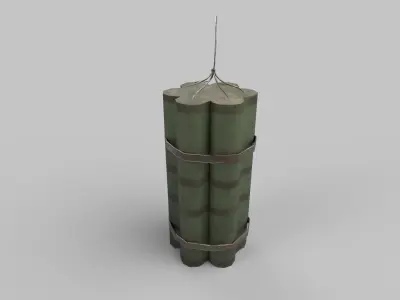Dynamite bamboo canister Low-poly 3D model