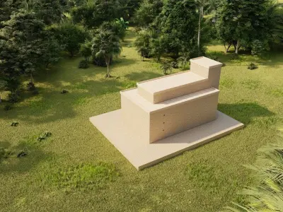 Zigurat ancient pyramid-Ziggurat Temple 3D model