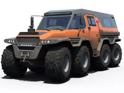 AvtoRoss Shaman 8x8 Offroad vehicle Low-poly 3D model