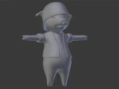 Mr Pig Base Mesh Free low-poly 3D model