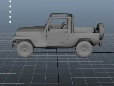 Military Jeep Low-poly 3D model