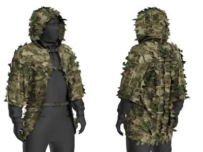 Alligator Ghillie Cloak Low-poly 3D model