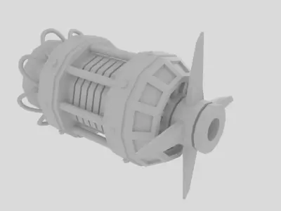 EngineCylinder propeller Low-poly 3D model