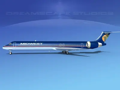 McDonnell Douglas MD83 Midwest 3D model