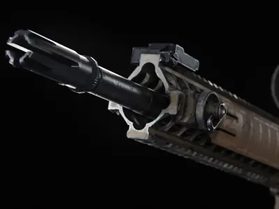 L129A1 Assault Rifle Low-poly 3D model