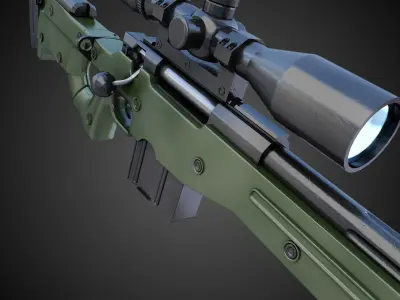 AWM Sniper Rifle Hi-Res 3D model