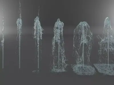 Water Jet Exterior Fountains Pack 3 3D model