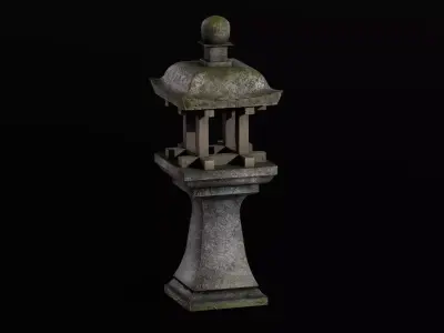 The Japanese stone lantern Free low-poly 3D model