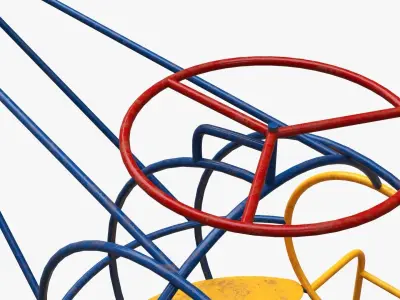 Outdoor playground helicopter 3D model