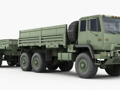 FMTV M1083+trailer M1095 3D model