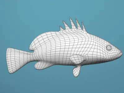 Nassau Grouper Low-poly 3D model