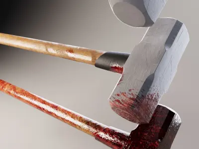 Sledge Hammer COLLECTION Low-poly 3D model