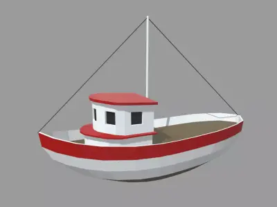 Low Poly Boat 03 Low-poly 3D model