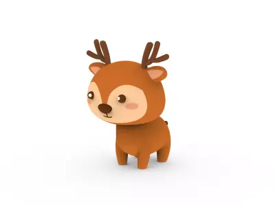 Cartoon Deer v001 character 3D model
