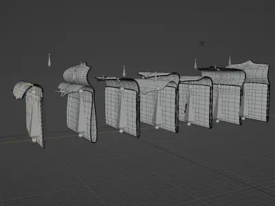 Historic Letter Purses PACK 1 Low-poly 3D model