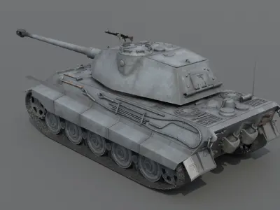 Panzerkampfwagen Tiger Ausf B P Heavy Tank Low-poly 3D model