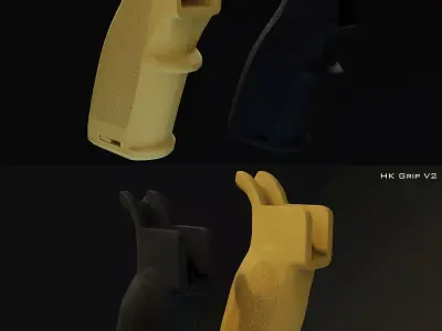 HK 416 A5 MR556 Pistol Grips Low-poly 3D model