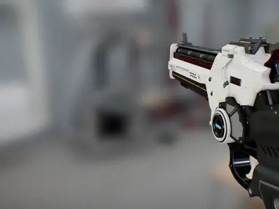 Sci-Fi Handgun Low-poly 3D model