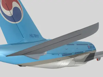 Airbus A-380 Korean Air 3D model