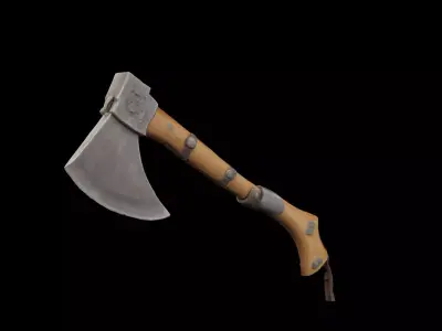 Medieval axe Low-poly 3D model